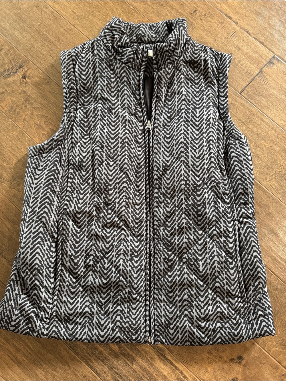 croft & barrow Black and White Quilted Puffer Vest